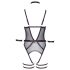 Cottelli Bondage - body deschis cu cătușe pentru brațe (negru) - XL
