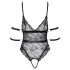 Cottelli Bondage - body deschis din dantelă (negru) - M