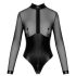 Noir - body lucios cu inserție transparentă - negru - XL
