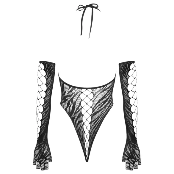 Cottelli - body sexy cu mănuși - negru - S-L