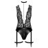 Noir Libido - body cu portjartier (negru) - M
