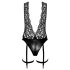 Noir Libido - body cu portjartier (negru) - M