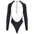 Cottelli - body strălucitor cu spatele deschis (negru)