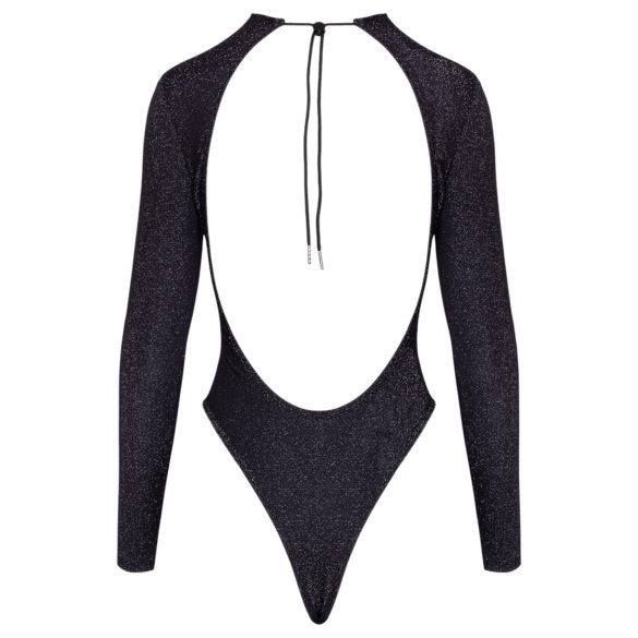 Cottelli - body strălucitor cu spatele deschis (negru) - M