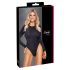 Cottelli - body strălucitor cu spatele deschis (negru) - L