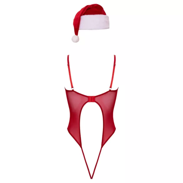 Cottelli - body sexy Crăciun - dantelă roșie