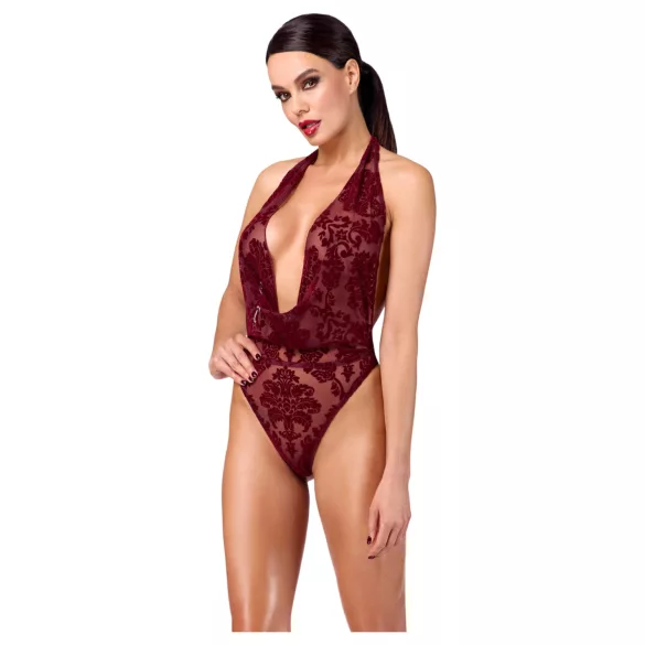 Noir Kink Royal - body transparent damă - roșu - M