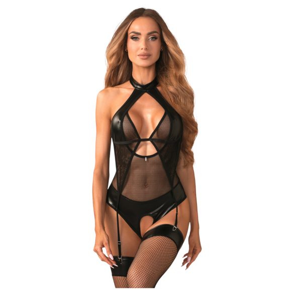Obsessive - body damă transparent lucios - negru