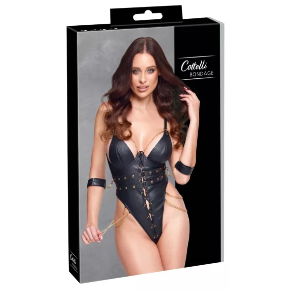 Cottelli - body bondage cu lanț (negru) - M