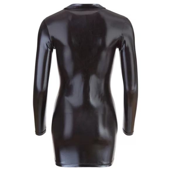 Cottelli - Rochie mini lucioasă cu mâneci lungi - neagră - L