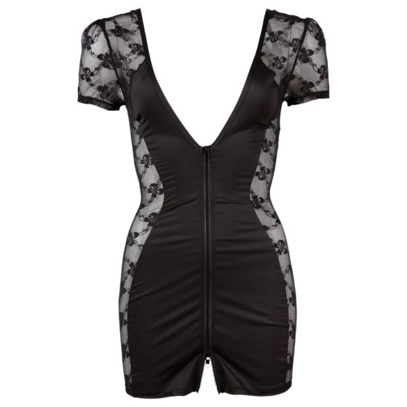 Cottelli - Rochie sexy cu dantelă și fundiță - negru