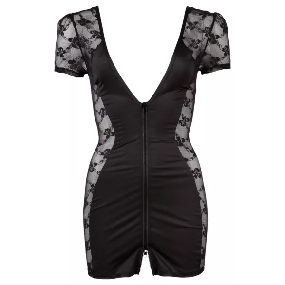 Cottelli - Rochie sexy cu dantelă și fundiță - negru - L