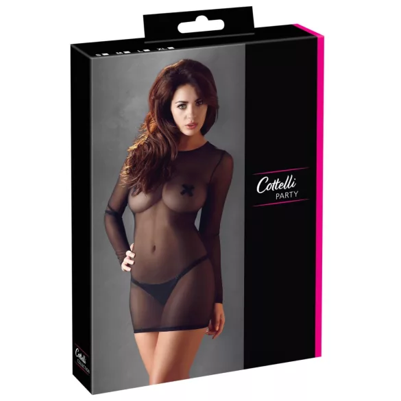 Cottelli - rochie transparentă - negru - M