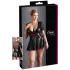 Cottelli Plus Size - rochie lucioasă cu corset roșu - negru - XXL