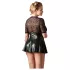 Cottelli Plus Size - rochie lucioasă cu corset roșu - negru - XXL