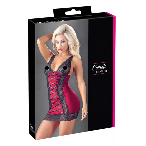 Cottelli - rochie sexy cu șiret - roșu - M