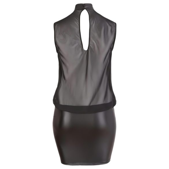 Cottelli Plus Size - rochie chiffon lucioasă - negru