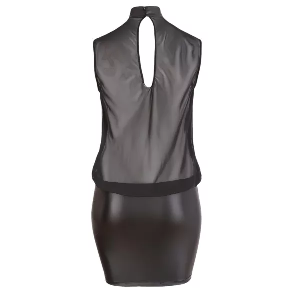 Cottelli Plus Size - rochie chiffon lucioasă - negru