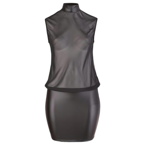 Cottelli Plus Size - rochie chiffon lucioasă - negru - 2XL