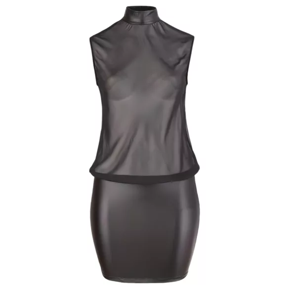 Cottelli Plus Size - rochie chiffon lucioasă - negru - 2XL