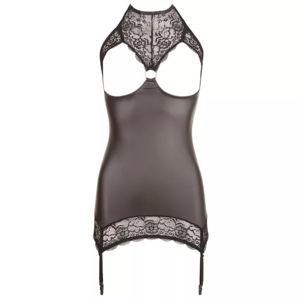 Abierta Fina - rochie mini sexy - aspect strălucitor - negru - M