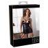 Abierta Fina - rochie neagră cu efect satinat și decolteu senzual - 85B/L
