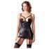 Abierta Fina - rochie neagră cu efect satinat și decolteu senzual - 85B/L