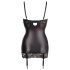 Abierta Fina - rochie neagră cu efect satinat și decolteu senzual - 85B/L