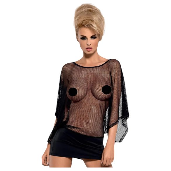 Obsessive Punker - Rochie mini transparentă și tanga (negru)