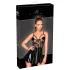 Noir - rochie latex cu inserții plasă - negru
