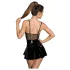 Noir - rochie latex cu inserții plasă - negru - M