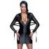 Cottelli Bondage - Rochie latex lucios cu element de imobilizare - negru - L