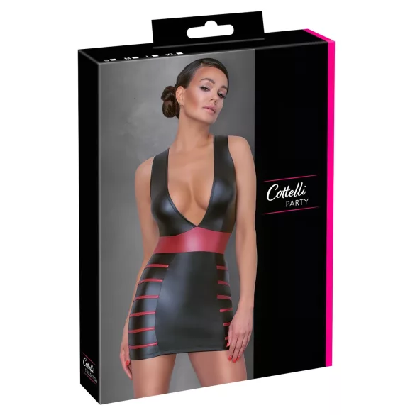 Cottelli Party - rochie mulată cu dungi (negru-roșu)