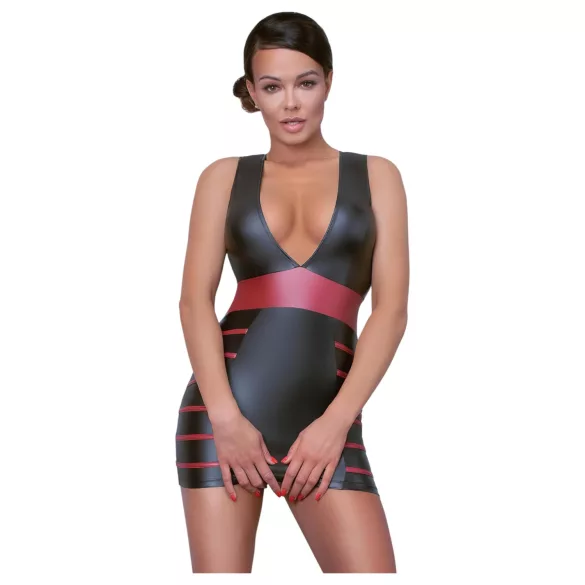 Cottelli Party - rochie mulată cu dungi (negru-roșu) - XL
