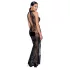 Noir - rochie lungă transparentă cu flori - negru - M