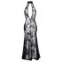 Noir - rochie lungă, transparentă, cu flori (neagră) - M