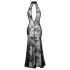 Noir - rochie lungă transparentă cu flori - negru - L