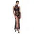 Noir - rochie lungă transparentă cu flori - negru - XL