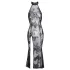 Noir - rochie lungă transparentă cu flori - negru - XL