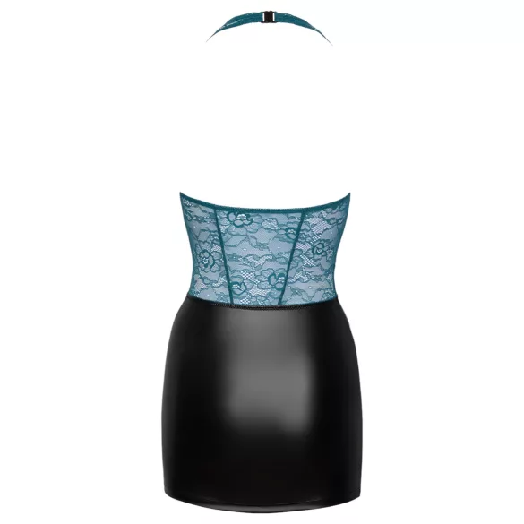 Cottelli - rochie lucioasă din dantelă cu șireturi (negru-verde)
