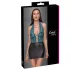 Cottelli - rochie lucioasă din dantelă cu șireturi (negru-verde) - M