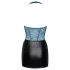 Cottelli - rochie lucioasă din dantelă cu șireturi (negru-verde) - L