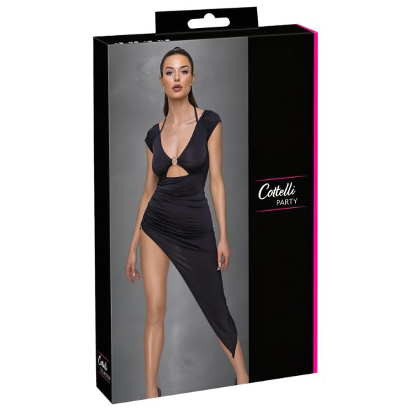 Cottelli Party - rochie asimetrică cu inel - negru - L