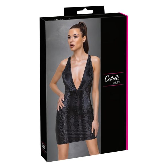 Cottelli Party - rochie cu model piele de șarpe (negru) - M