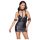 Rochie mini strălucitoare cu guler Cottelli Bondage (negru)