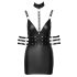 Rochie mini strălucitoare cu guler Cottelli Bondage (negru)