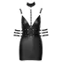 Cottelli Bondage - rochie mini lucioasă cu guler - negru