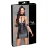 Cottelli Bondage - rochie mini lucioasă cu guler - negru - M