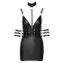 Cottelli Bondage - rochie mini lucioasă cu guler - negru - XL