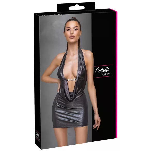 Cottelli Party - rochie cu guler la gât (argintie) - M